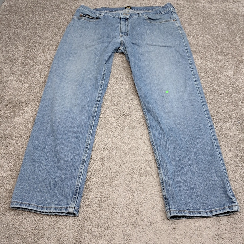 Lee Regular Fit Mens Light Wash Straight Leg Denim Jeans 40x30 2009042